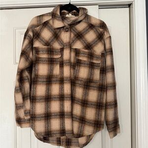 Pacsun LA Hearts Plaid Button-Up Shirt Jacket